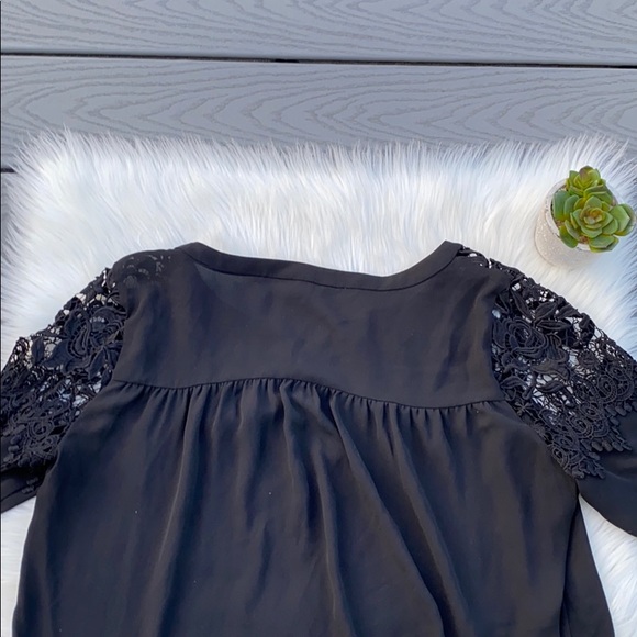 Express black lace tie up top - Picture 4 of 4